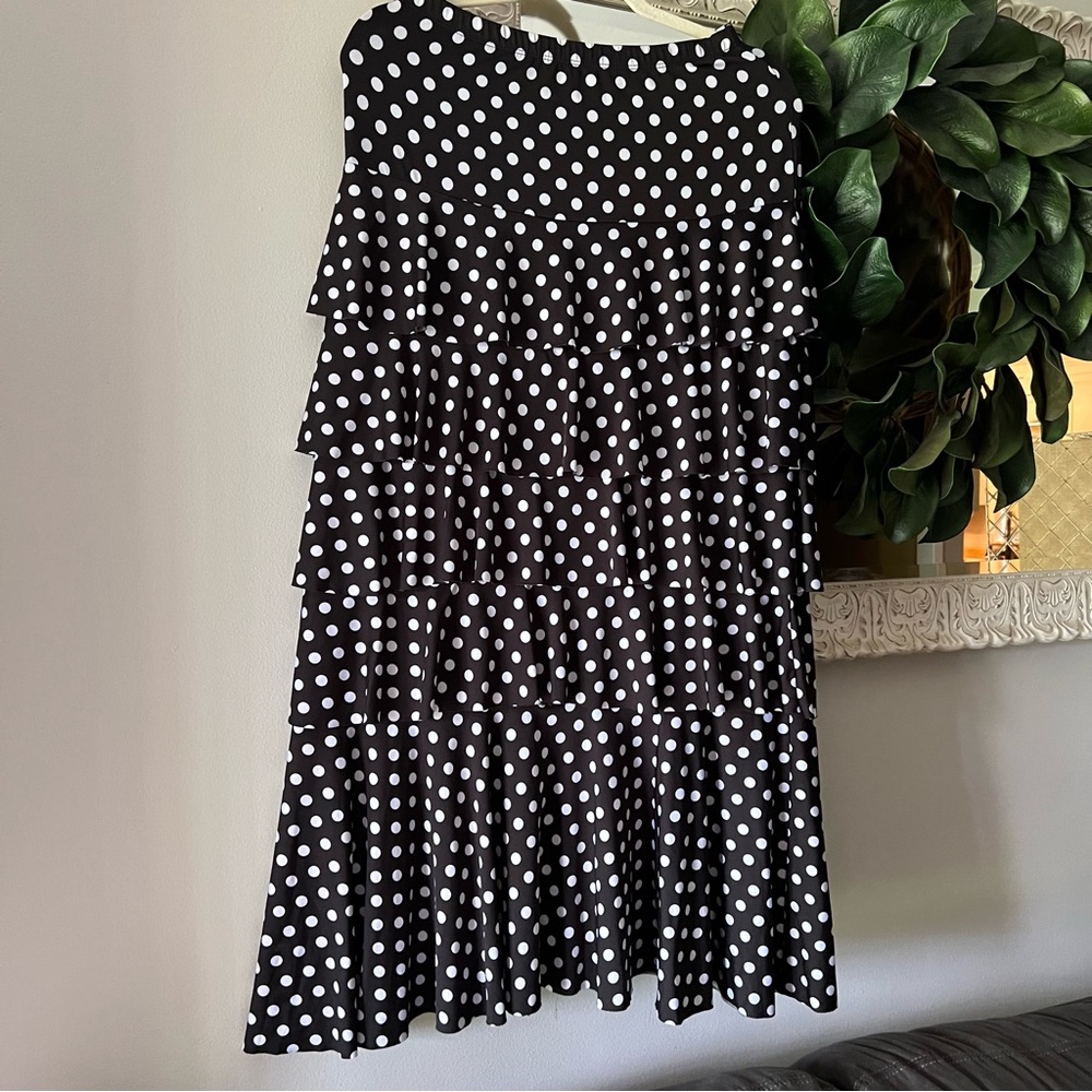 Polka Dot Ruffle Maxi Skirt